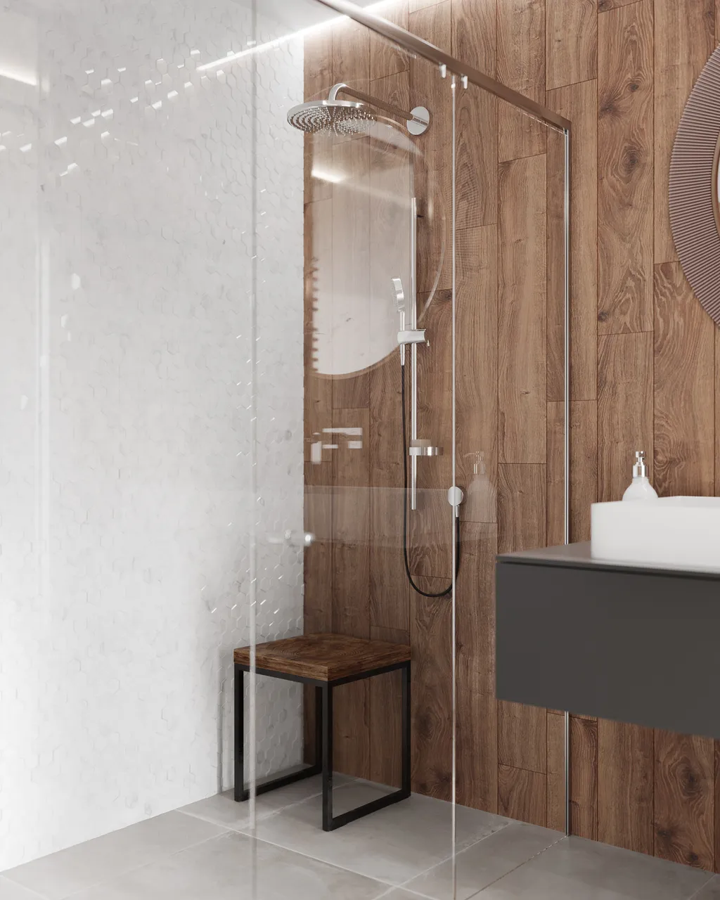 Thiết kế nội thất 3D cho phòng tắm căn hộ theo phong cách Modern