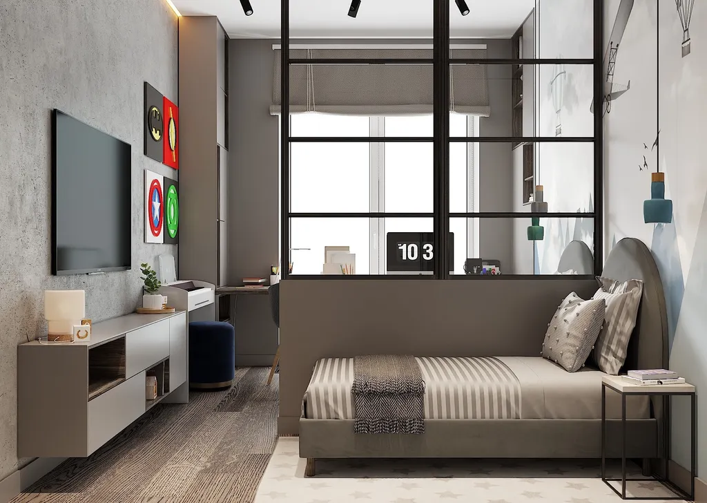Thiết kế nội thất 3D cho phòng ngủ căn hộ theo phong cách Modern