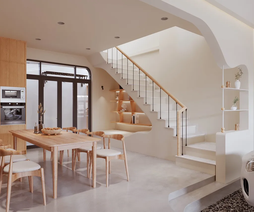 Thiết kế nội thất 3D cho phòng bếp căn hộ chị Linh Quận 9 theo phong cách Modern