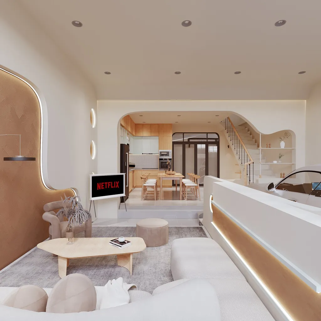 Thiết kế nội thất 3D cho phòng khách căn hộ chị Linh Quận 9 theo phong cách Modern