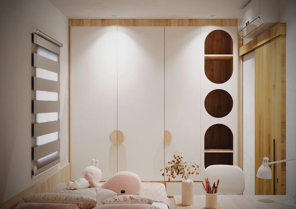 Thiết kế nội thất 3D cho phòng cho bé căn hộ anh Khánh Bình Thạnh theo phong cách Scandinavian