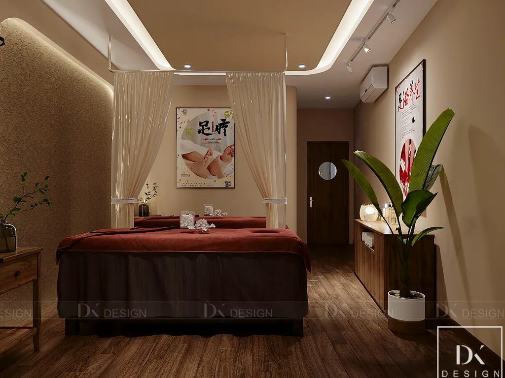 Thiết kế 3D cho tiệm massage foot Vũng Tàu theo phong cách Địa Trung Hải