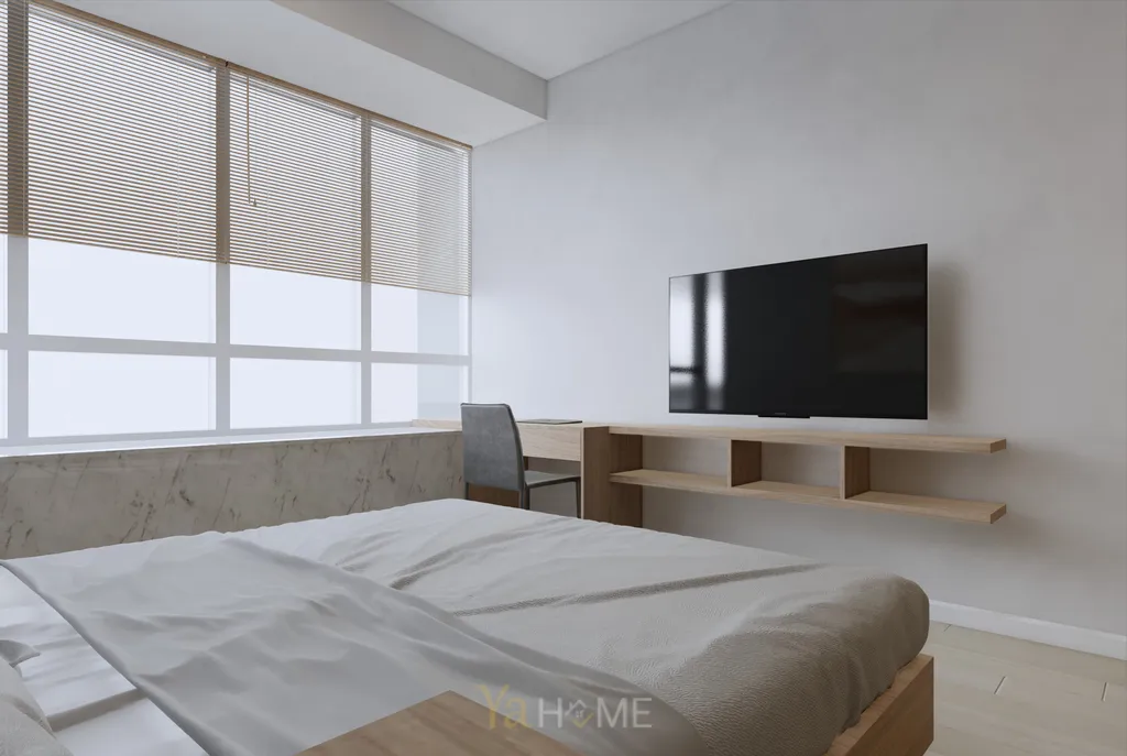 Thiết kế 3D cho phòng ngủ nội thất căn hộ Sunrise City theo phong cách Minimalist