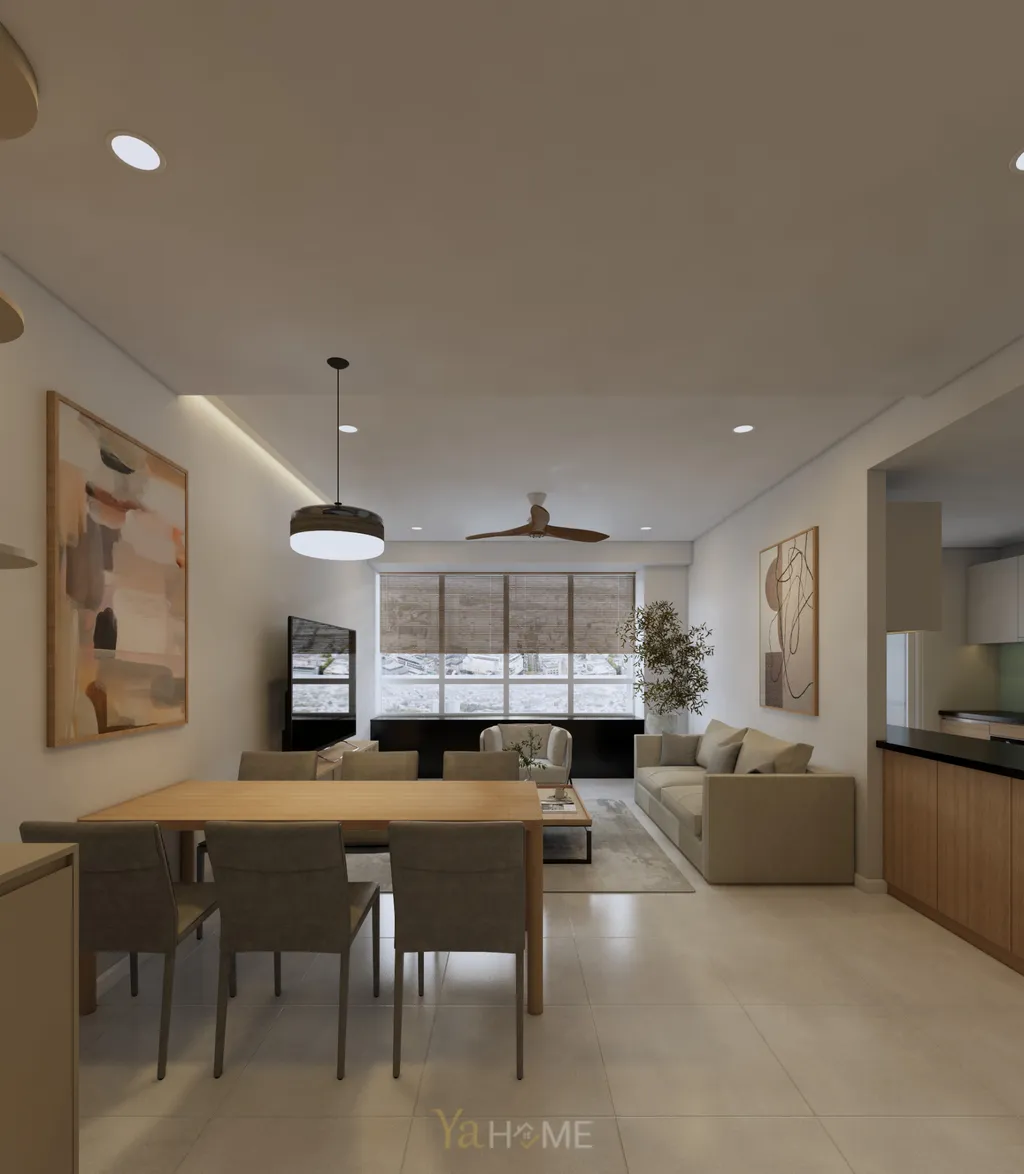 Thiết kế 3D cho phòng bếp nội thất căn hộ Sunrise City theo phong cách Minimalist