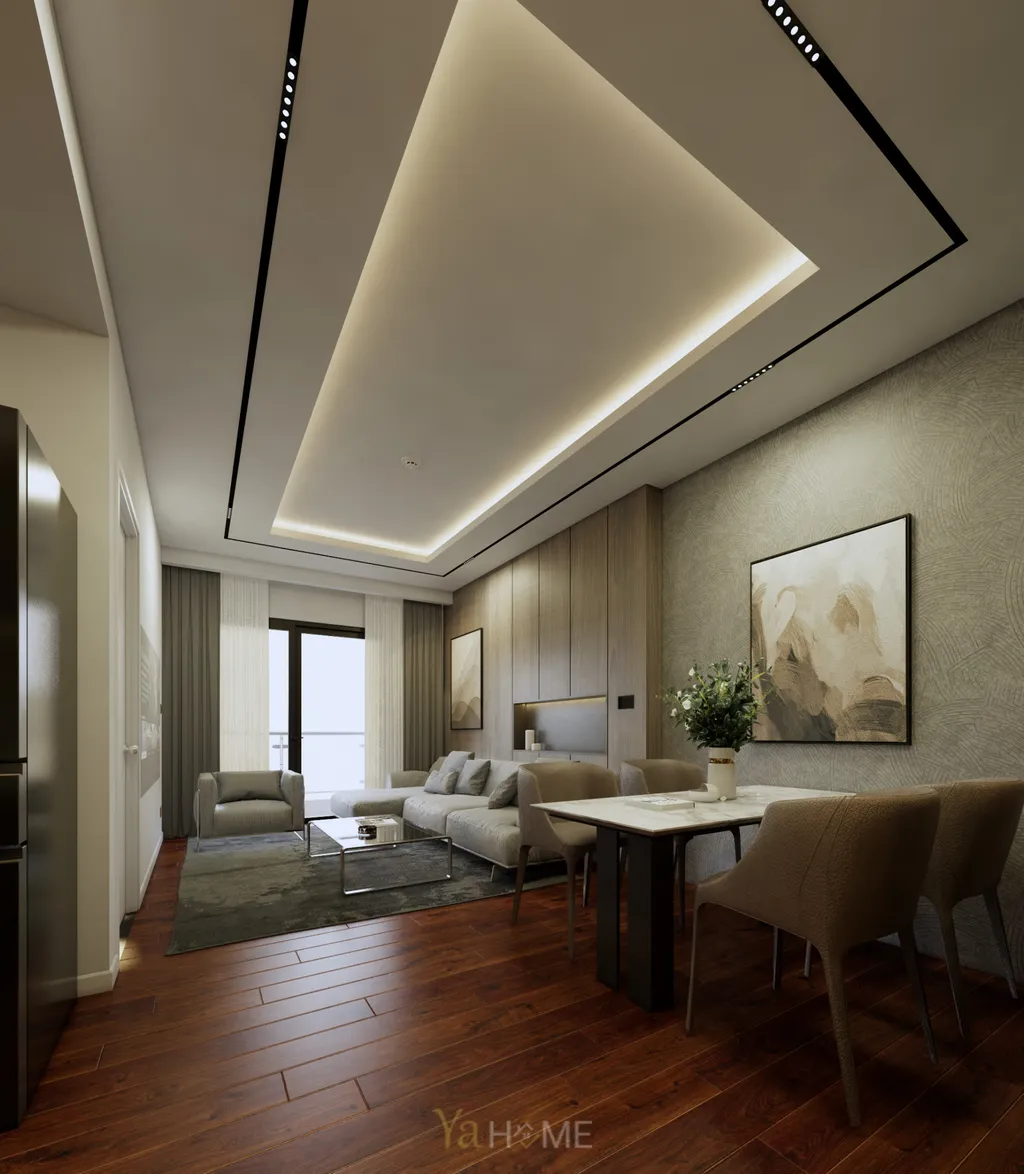 Thiết kế 3D cho nội thất phòng ăn căn hộ Akari City theo phong cách Modern