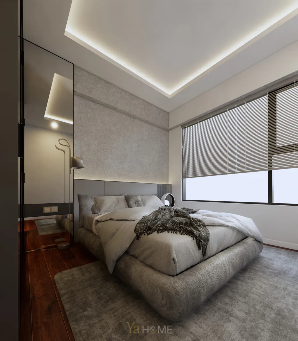 Thiết kế 3D cho nội thất phòng ngủ căn hộ Akari City theo phong cách Modern