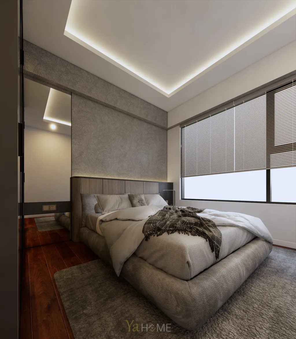 Thiết kế 3D cho nội thất phòng ngủ căn hộ Akari City theo phong cách Modern