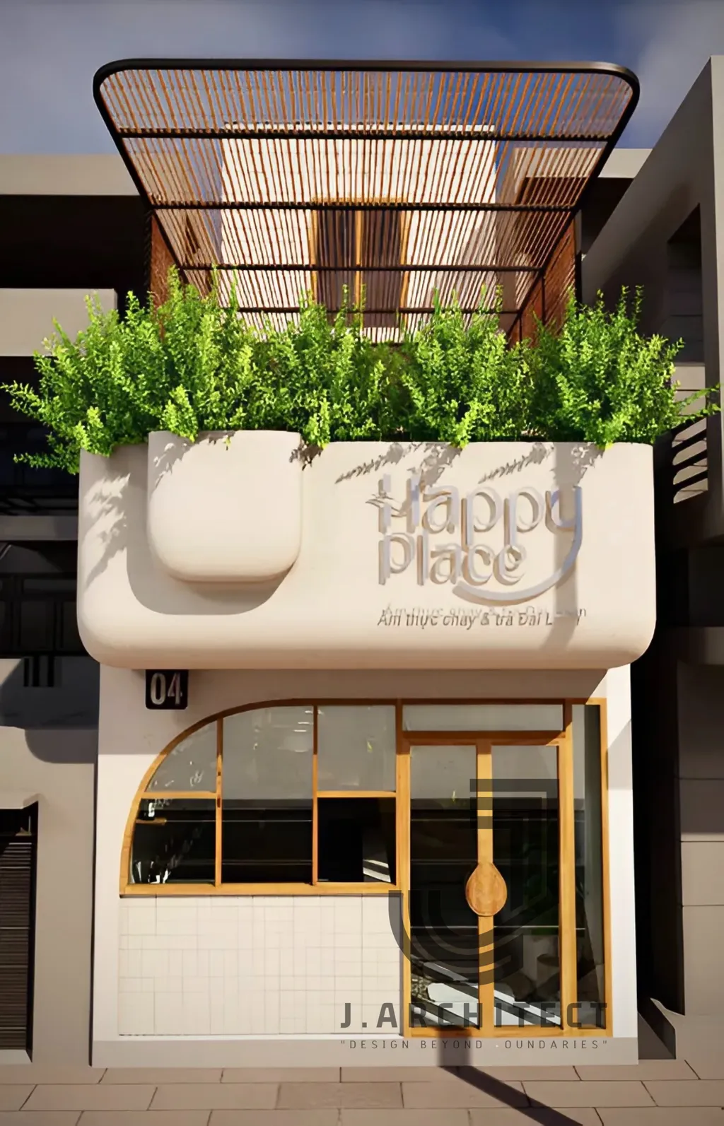 Thiết kế 3D cho nhà hàng Happy Place theo phong cách Japandi