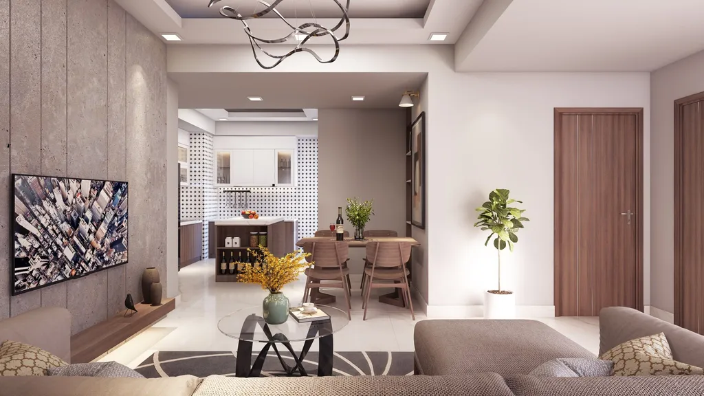 Thiết kế 3D nội thất phòng khách cho Căn hộ Masteri Thảo Điền theo phong cách Modern