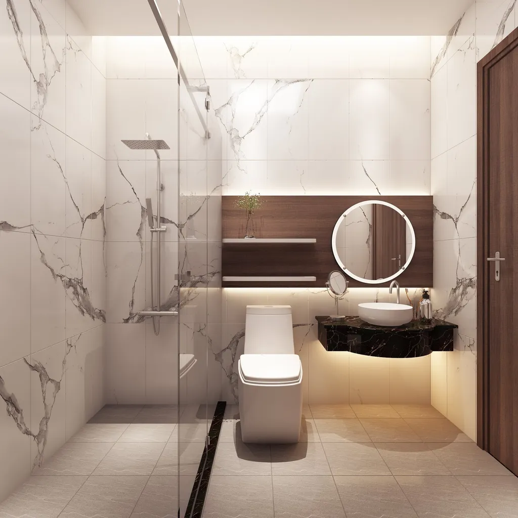 Thiết kế 3D nội thất phòng tắm cho Căn hộ Masteri Thảo Điền theo phong cách Modern