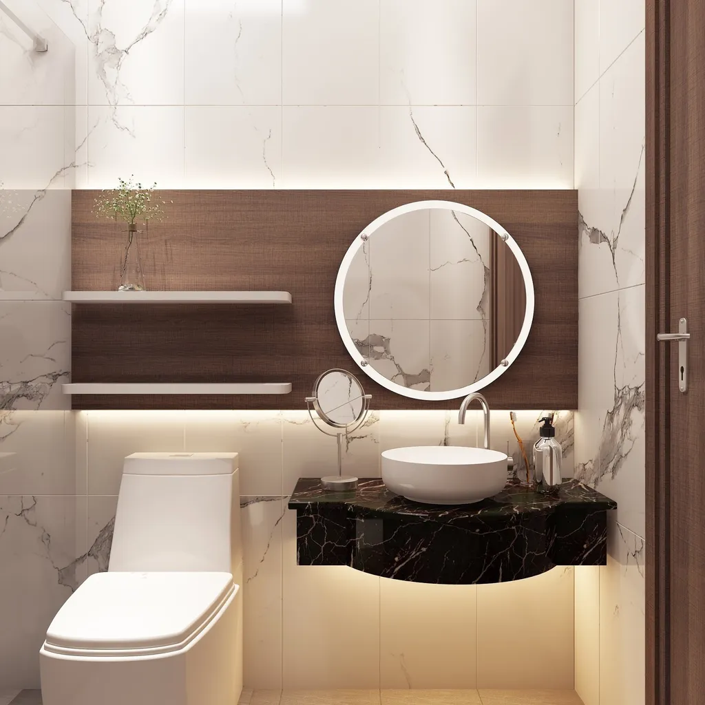 Thiết kế 3D nội thất phòng tắm cho Căn hộ Masteri Thảo Điền theo phong cách Modern
