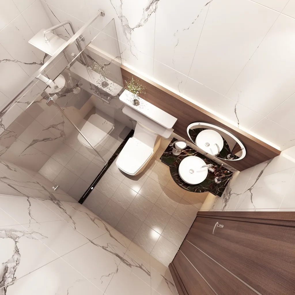Thiết kế 3D nội thất phòng tắm cho Căn hộ Masteri Thảo Điền theo phong cách Modern