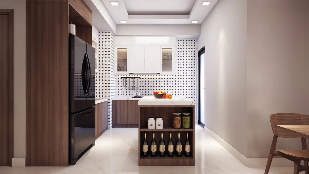 Thiết kế 3D nội thất phòng bếp cho Căn hộ Masteri Thảo Điền theo phong cách Modern