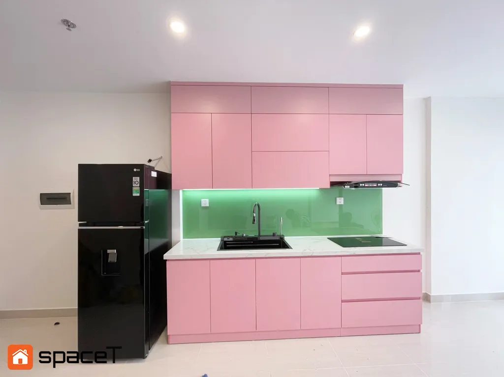Hoàn thiện Bếp căn hộ Vinhomes Grand Park - Phong cách Color Block