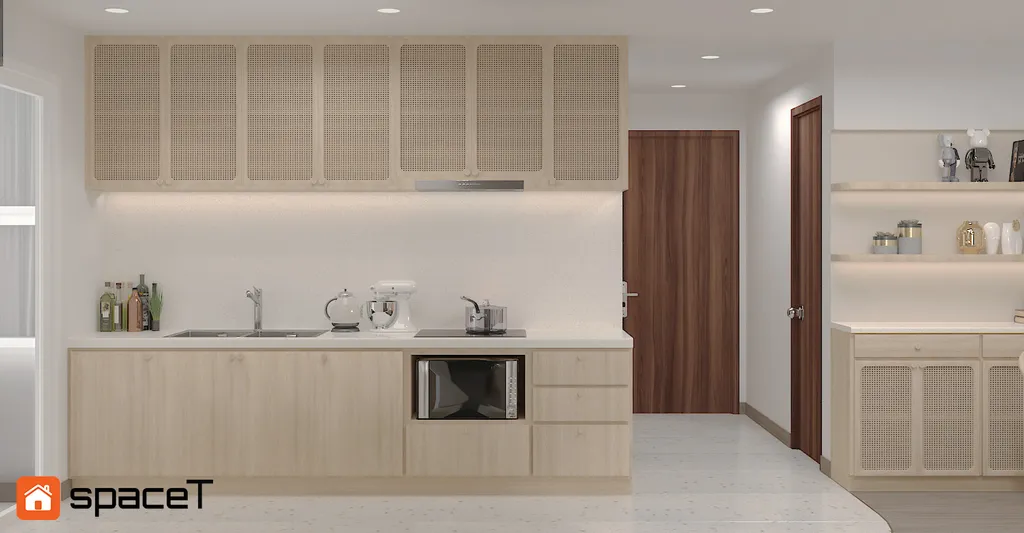 Thiết kế Concept nội thất phòng bếp Căn hộ Samsora Riverside - Phong cách Japandi
