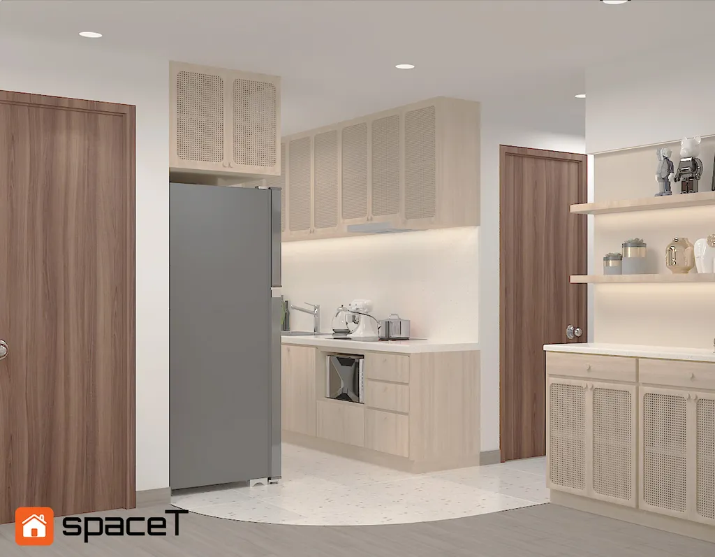 Thiết kế Concept nội thất phòng bếp Căn hộ Samsora Riverside - Phong cách Japandi