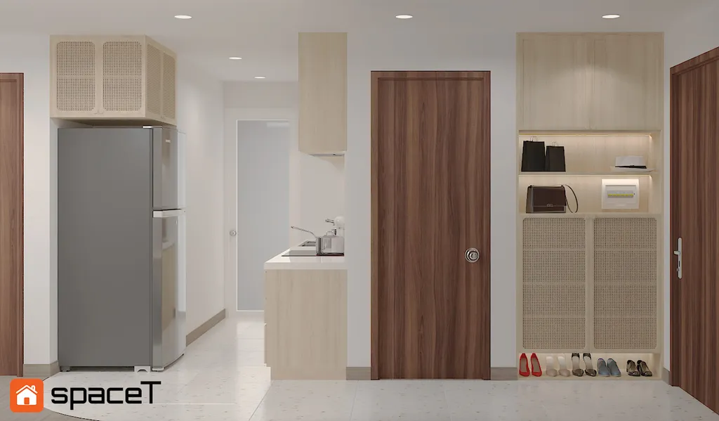 Thiết kế Concept nội thất lối vào Căn hộ Samsora Riverside - Phong cách Japandi