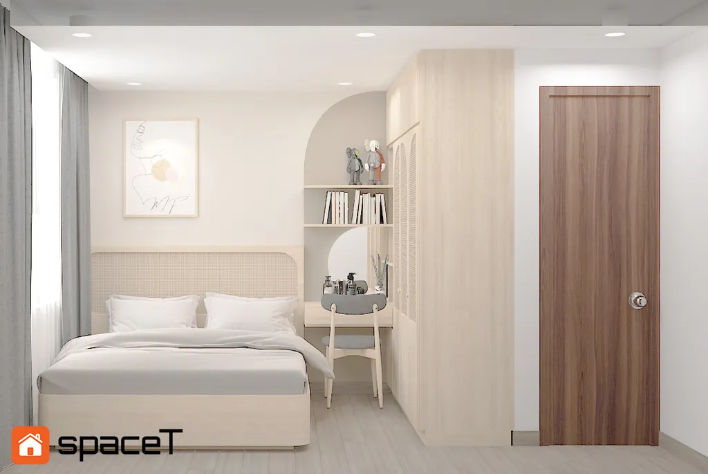 Thiết kế Concept nội thất phòng ngủ Căn hộ Samsora Riverside - Phong cách Japandi