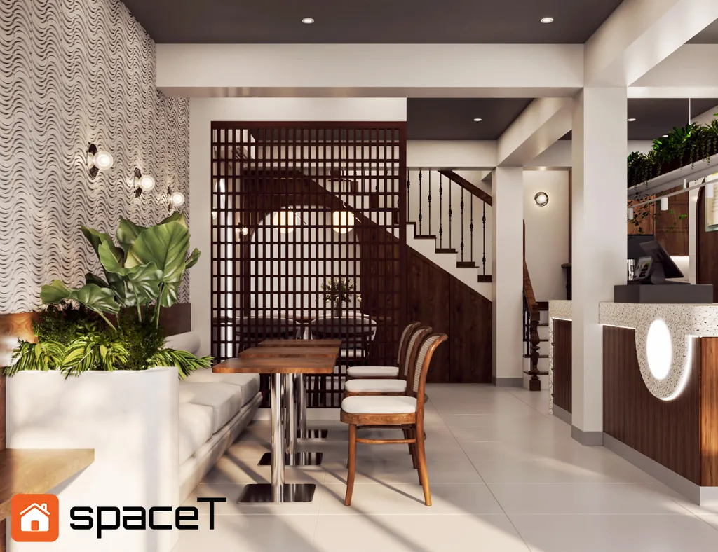 Thiết kế Concept nội thất không gian kinh doanh quán cà phê Nhà phố Hồ Văn Huê - Phong cách Minimalist