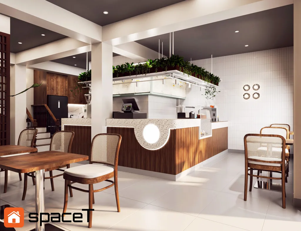 Thiết kế Concept nội thất không gian kinh doanh quán cà phê Nhà phố Hồ Văn Huê - Phong cách Minimalist