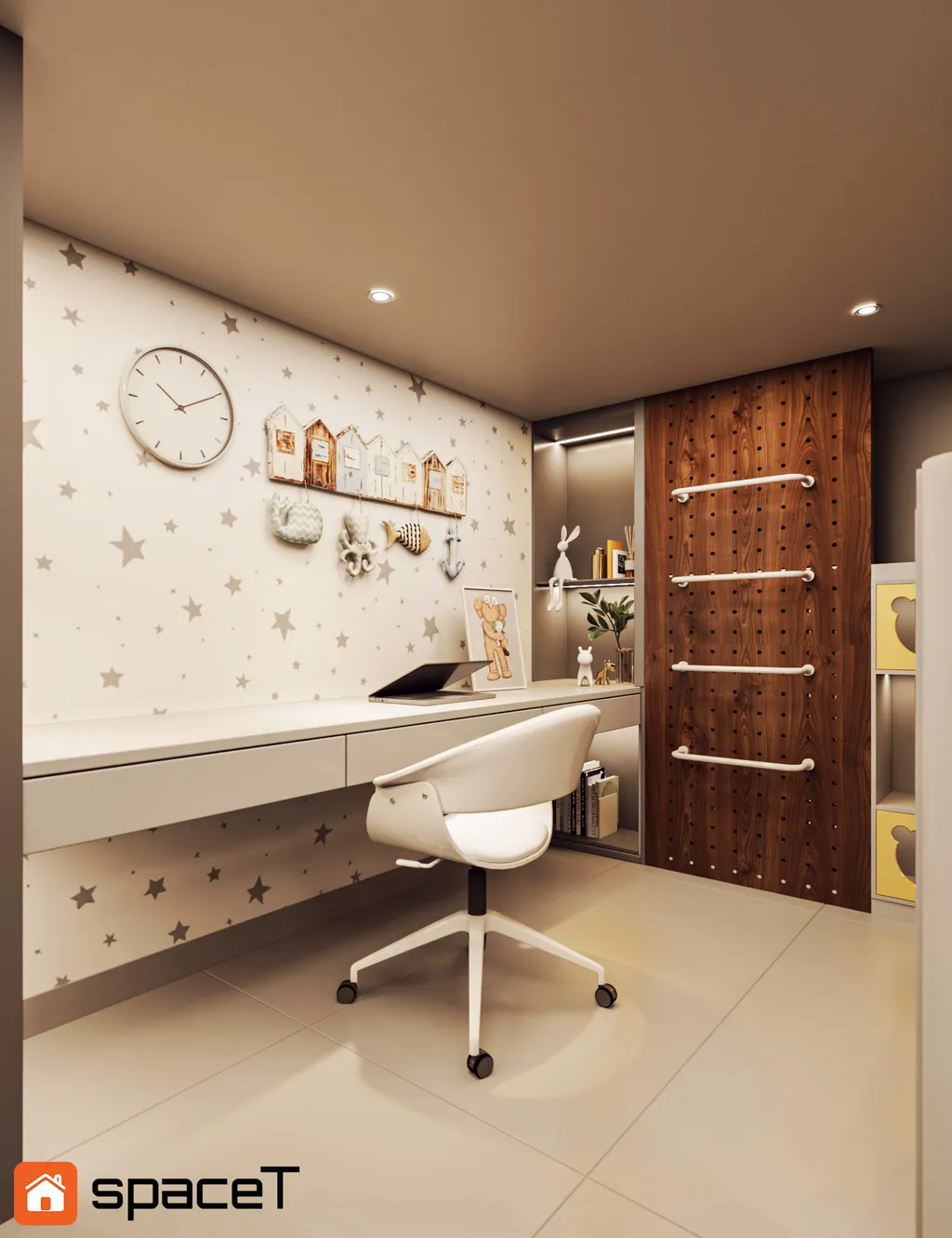 Thiết kế Concept nội thất phòng làm việc Nhà phố Hồ Văn Huê - Phong cách Minimalist