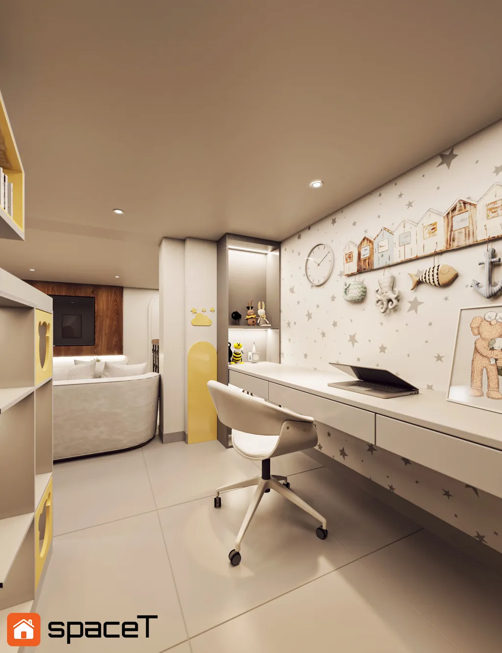 Thiết kế Concept nội thất phòng làm việc Nhà phố Hồ Văn Huê - Phong cách Minimalist