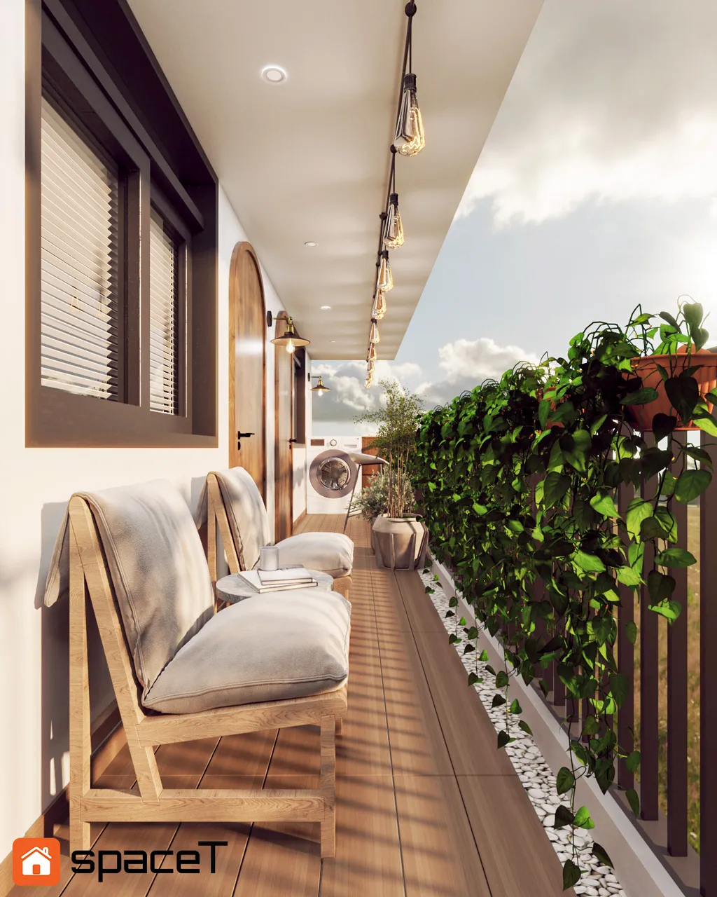 Thiết kế Concept ban công Nhà phố Hồ Văn Huê - Phong cách Minimalist