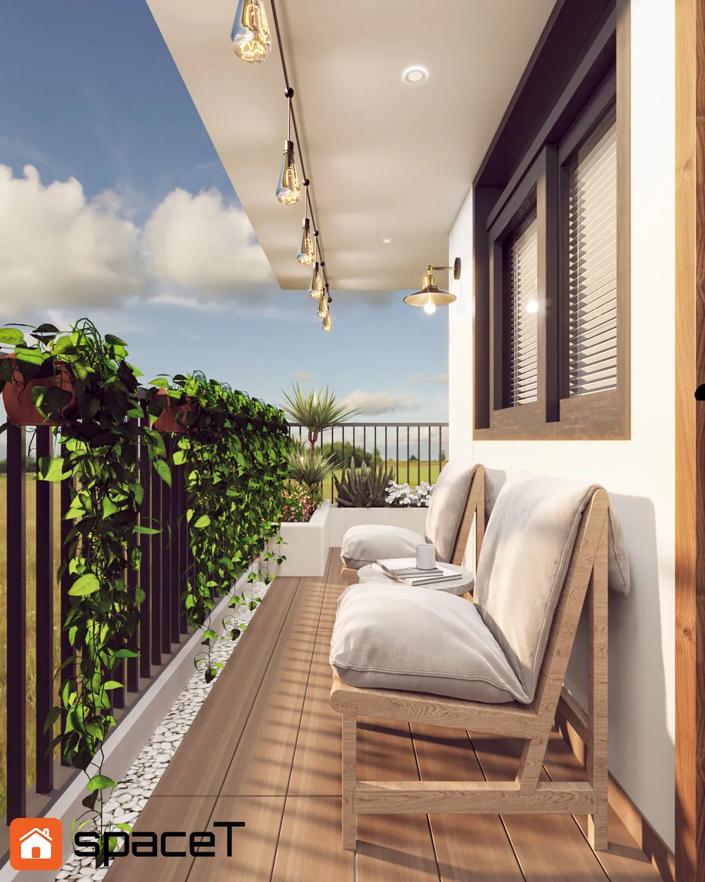 Thiết kế Concept ban công Nhà phố Hồ Văn Huê - Phong cách Minimalist