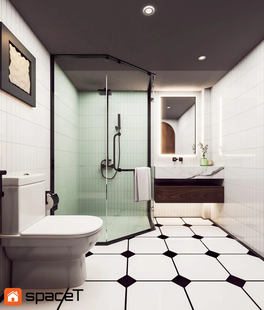 Thiết kế Concept nội thất phòng tắm, nhà vệ sinh Nhà phố Hồ Văn Huê - Phong cách Minimalist