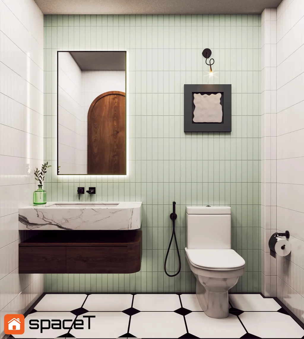Thiết kế Concept nội thất phòng tắm, nhà vệ sinh Nhà phố Hồ Văn Huê - Phong cách Minimalist