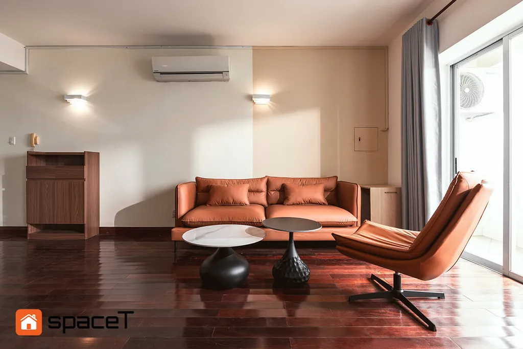 Nội thất phòng khách căn hộ Hùng Vương Plaza Quận 5 phong cách Modern hiện đại