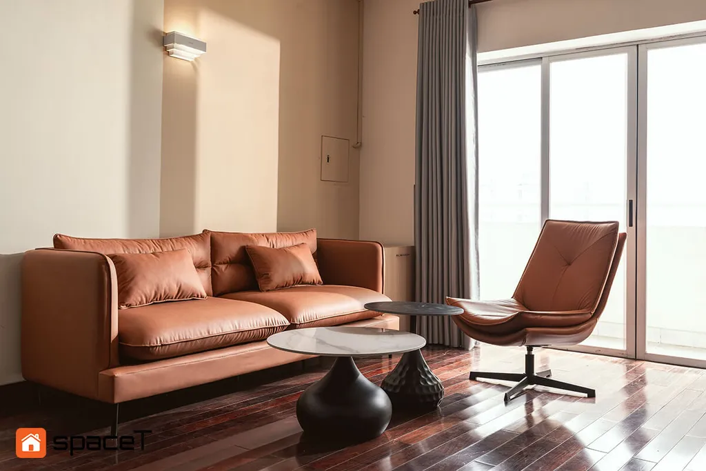 Nội thất phòng khách căn hộ Hùng Vương Plaza Quận 5 phong cách Modern hiện đại