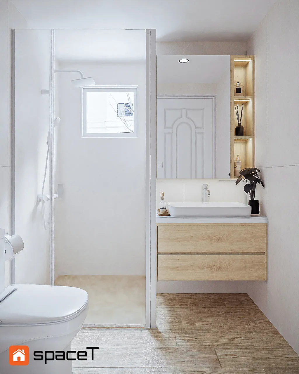 Concept 3D nội thất phòng tắm, nhà vệ sinh Căn hộ Sunrise City View - Phong cách Minimalist