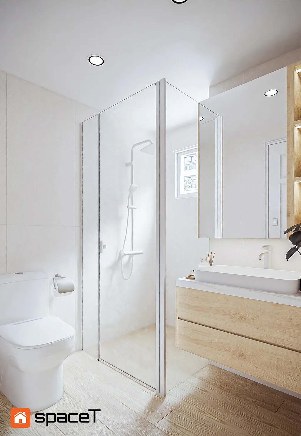 Concept 3D nội thất phòng tắm, nhà vệ sinh Căn hộ Sunrise City View - Phong cách Minimalist