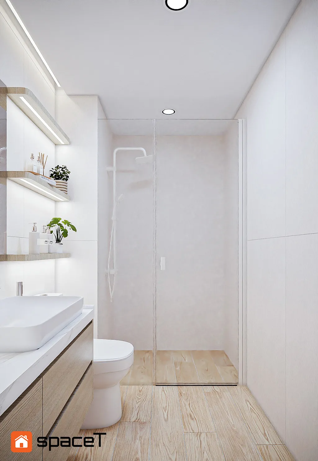 Concept 3D nội thất phòng tắm, nhà vệ sinh Căn hộ Sunrise City View - Phong cách Minimalist