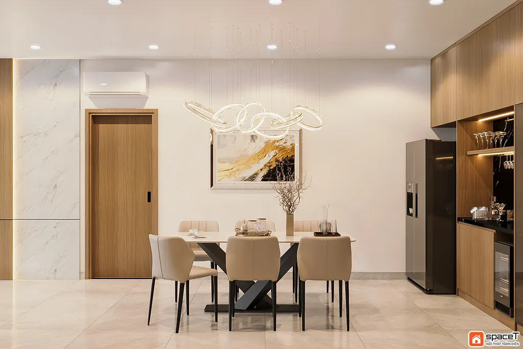 Concept 3D nội thất phòng ăn Nhà phố Sư Vạn Hạnh Quận 10 - Phong cách Minimalist
