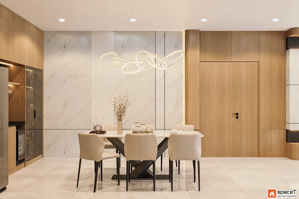Concept 3D nội thất phòng ăn Nhà phố Sư Vạn Hạnh Quận 10 - Phong cách Minimalist