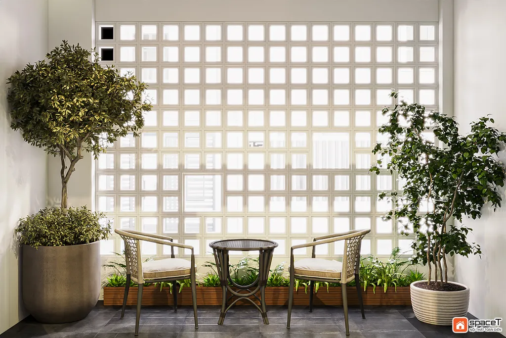 Concept 3D ban công Nhà phố Sư Vạn Hạnh Quận 10 - Phong cách Minimalist