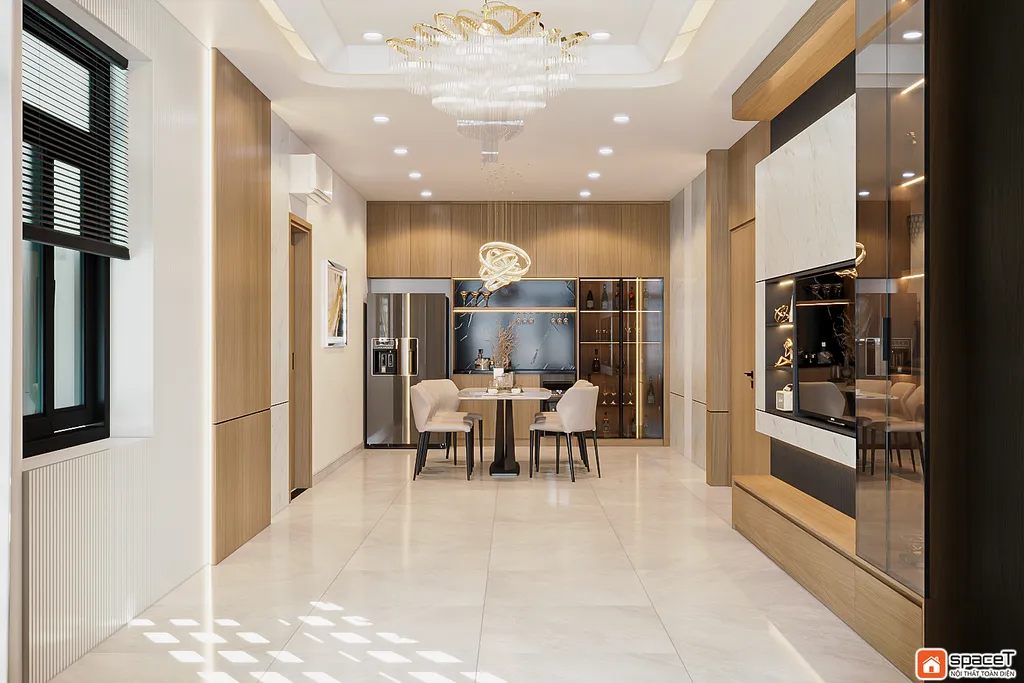 Concept 3D nội thất phòng khách Nhà phố Sư Vạn Hạnh Quận 10 - Phong cách Minimalist