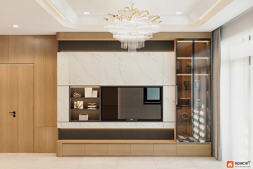 Concept 3D nội thất phòng khách Nhà phố Sư Vạn Hạnh Quận 10 - Phong cách Minimalist