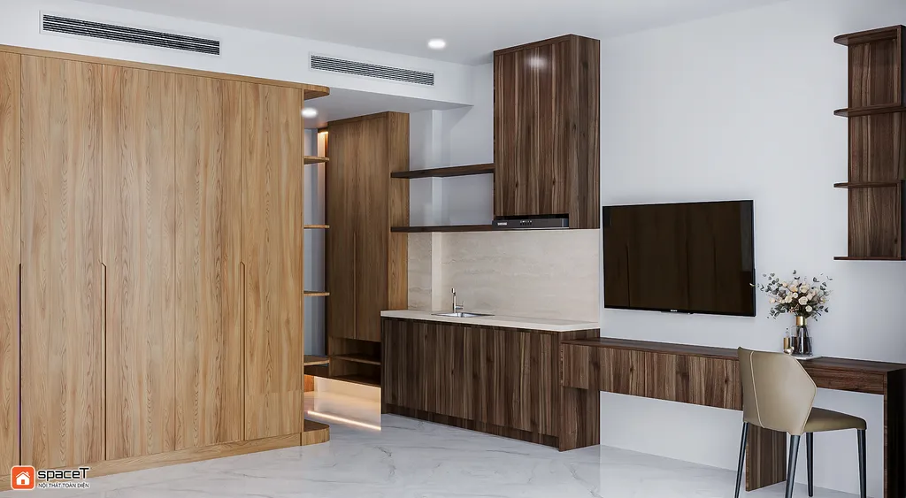 Concept 3D nội thất phòng ngủ Nhà phố 150m2 Quận Bình Thạnh - Phong cách Minimalist