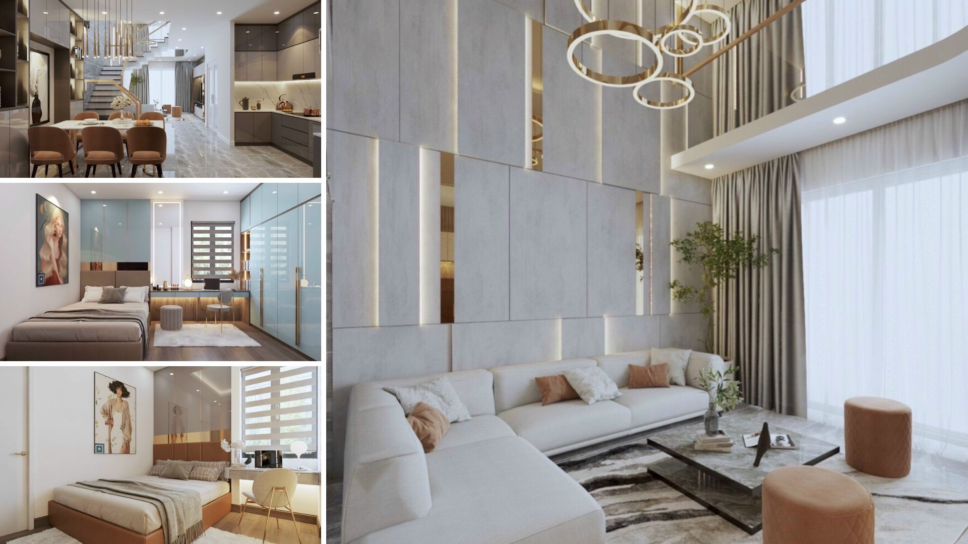 thiết kế nội thất nhà phố, nội thất nhà phố, phong cách Modern