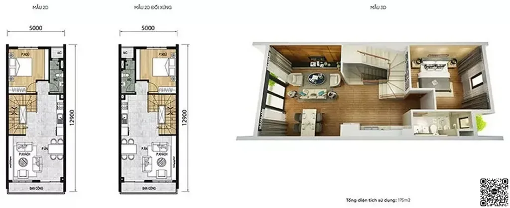 Thiết kế 2D, 3D tầng trệt nhà phố - Sun Casa