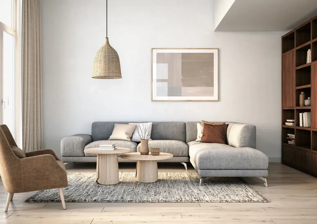 Không gian nội thất phòng khách thiết kế theo phong cách Scandinavian