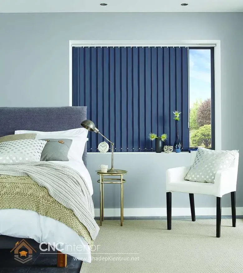 Rèm nhôm màu xanh coban cực đẹp cho phòng ngủ