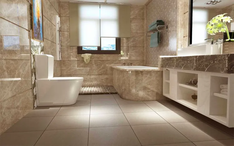 Gạch men là một lựa chọn tốt cho việc lát sàn và tường trong phòng tắm nhờ vào độ bền cao, tính thẩm mỹ cao, khả năng chống thấm nước và dễ vệ sinh