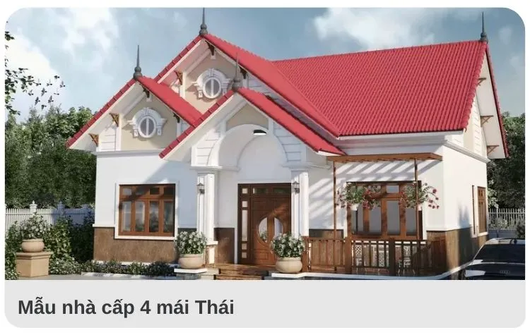 Kiểu nhà cấp 4 mái Thái thường được sử dụng cho những gia đình có diện tích đất nhỏ, bởi vì kiểu nhà này không chiếm nhiều diện tích đất và có tính thẩm mỹ cao