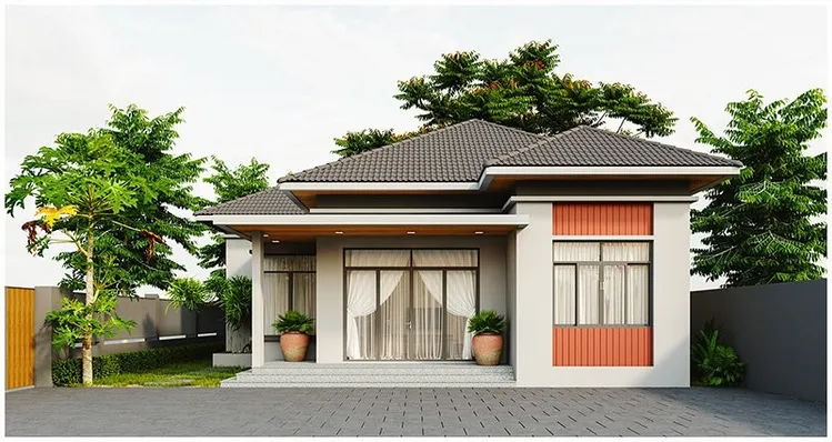 Nhà mái Nhật cấp 4 đơn giản, thường được thiết kế theo phong cách tối giản, tạo không gian sống gần gũi với thiên nhiên và đem lại cảm giác thoải mái, nhẹ nhàng.