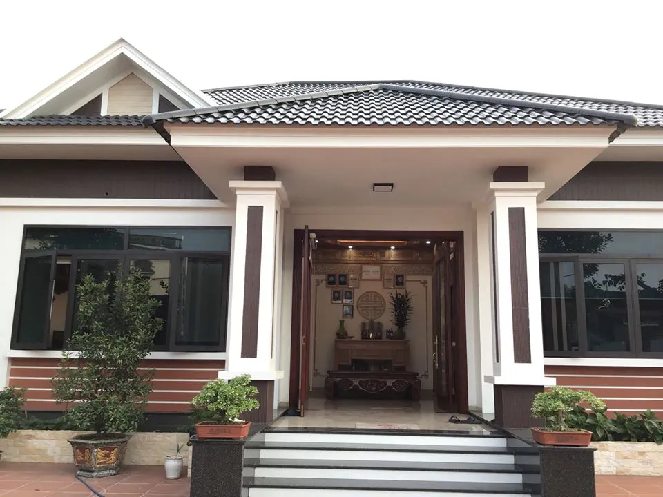 Nhà mái Nhật cấp 4 với lối kiến trúc mang đậm bản sắc Việt Nam.