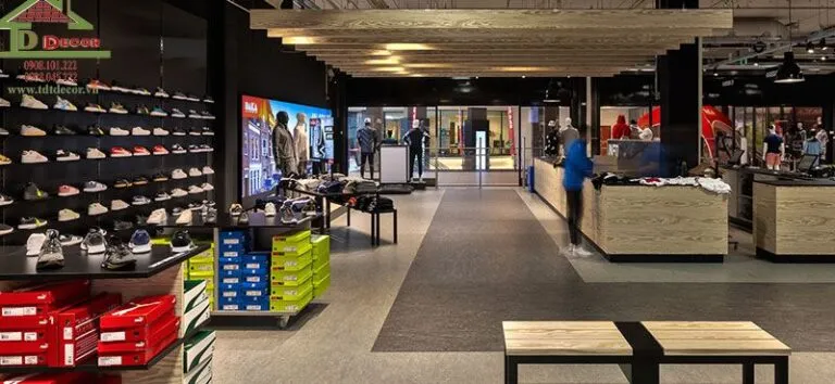 Thiết kế shop thể thao với không gian mở hiện đại